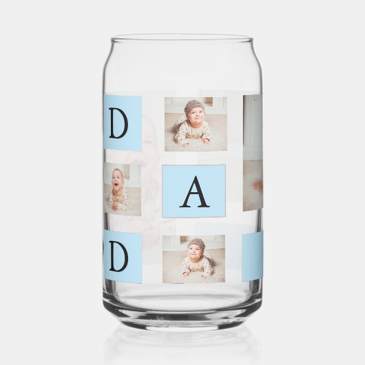 Gepersonaliseerde Baby & DAD Blikvorm Glas (Voorkant)