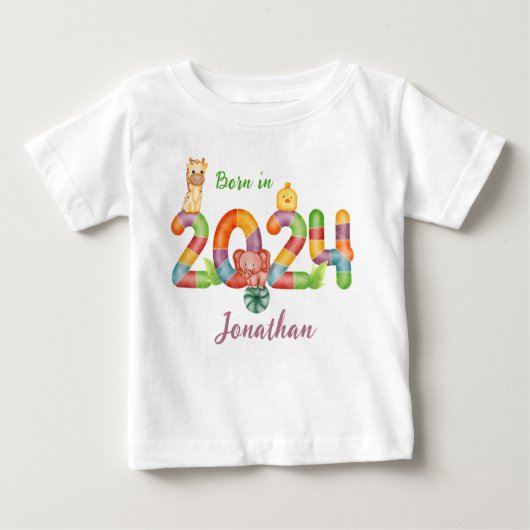 Gepersonaliseerde baby dieren cadeau geboren in 20 (Voorkant)