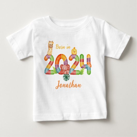 Gepersonaliseerde baby dieren cadeau geboren in 20 (Voorkant)