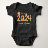 Gepersonaliseerde baby dieren cadeau geboren in 20 romper (Voorkant)