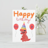 Gepersonaliseerde Baby Dinosaurus Verjaardag Kaart (Staand voorkant)