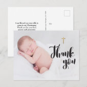 Gepersonaliseerde Baby doop Dank u Foto Briefkaart (Voorkant / Achterkant)