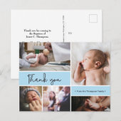 Gepersonaliseerde Baby doop Dank u Fotocollage Briefkaart (Voorkant / Achterkant)