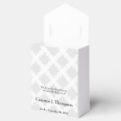 Gepersonaliseerde Baby Doop Grijs Wit Goud Kruis Bedankdoosjes (Geopend)