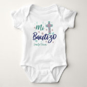 Gepersonaliseerde Baby doop, Mi Bautizo Spaans Bap Romper (Voorkant)
