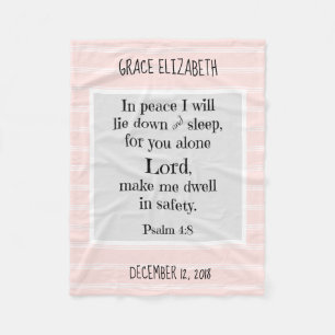 Gepersonaliseerde Baby, een nachtgebed (Psalm 4:8) Fleece Deken