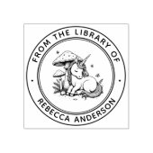 Gepersonaliseerde Baby Eenhoorn Toadstool Biblioth Rubberstempel (Afrduk)