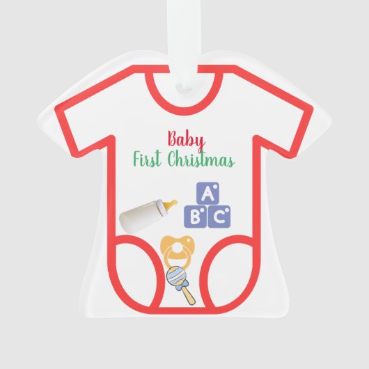 Gepersonaliseerde baby eerste kerst 2023 ornament (achterkant)
