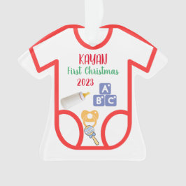 Gepersonaliseerde baby eerste kerst 2023 ornament