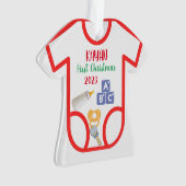 Gepersonaliseerde baby eerste kerst 2023 ornament (voorkant)