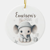 Gepersonaliseerde Baby eerste kerst Keramisch Ornament (Voorkant)