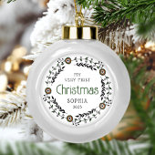 Gepersonaliseerde Baby Eerste Kerst Nordic Keramische Bal Ornament