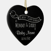 Gepersonaliseerde Baby Eerste kerstboomversiering Keramisch Ornament (Rechts)