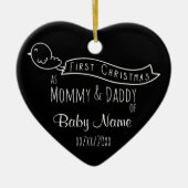 Gepersonaliseerde Baby Eerste kerstboomversiering Keramisch Ornament (Voorkant)