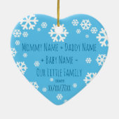 Gepersonaliseerde Baby Eerste kerstboomversiering Keramisch Ornament (Achterkant)