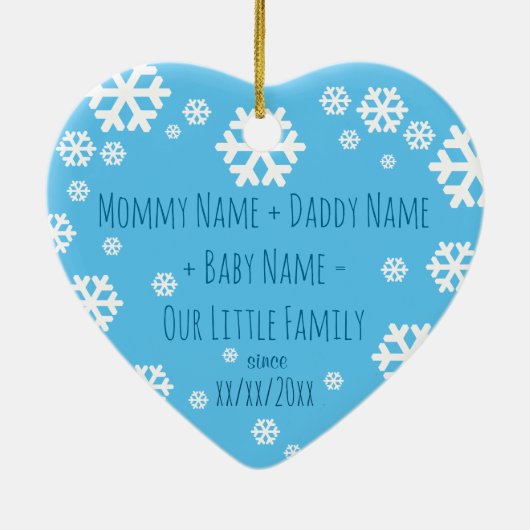 Gepersonaliseerde Baby Eerste kerstboomversiering Keramisch Ornament (Achterkant)