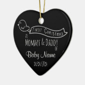 Gepersonaliseerde Baby Eerste kerstboomversiering Keramisch Ornament (Links)