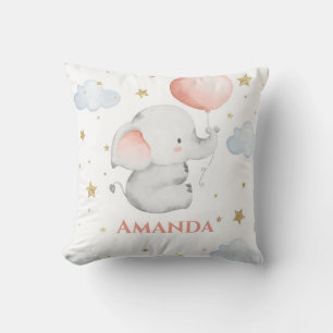 Gepersonaliseerde Baby Elephant Nursery Custom Kussen