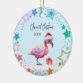 Gepersonaliseerde Baby Flamingo, Baby's Eerste Ker Keramisch Ornament (Links)