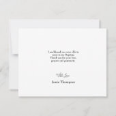 Gepersonaliseerde Baby Foto Dank u Doop Kaart (Achterkant)