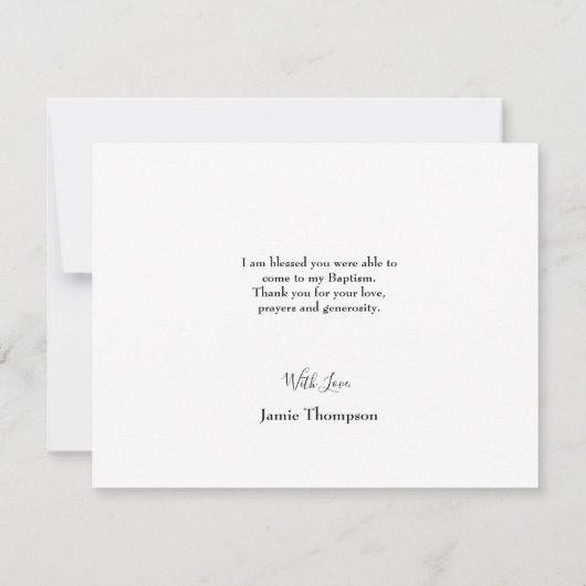 Gepersonaliseerde Baby Foto Dank u Doop Kaart (Achterkant)