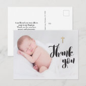 Gepersonaliseerde Baby Foto Doop Dank u Briefkaart (Voorkant / Achterkant)