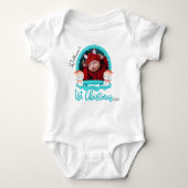 Gepersonaliseerde Baby foto Eerste Kerstmis, 1e Ke Romper (Voorkant)