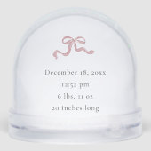 Gepersonaliseerde Baby-foto en geboortestatistieke Sneeuwbol (Achterkant)