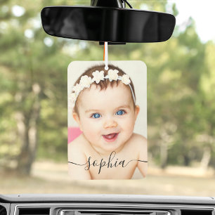 Gepersonaliseerde Baby foto en naam auto Luchtverfrisser