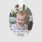 Gepersonaliseerde Baby Foto Kerst Keepsake Ornament (voorkant)