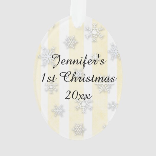 Gepersonaliseerde Baby Foto Kerst Keepsake Ornament (achterkant)