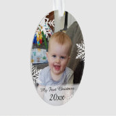 Gepersonaliseerde Baby Foto Kerst Keepsake Ornament (voorkant)