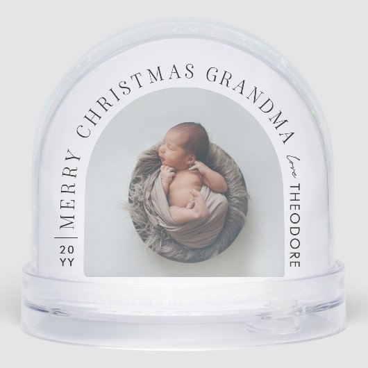 Gepersonaliseerde Baby Foto Kerstoma Sneeuwbol (Achterkant)