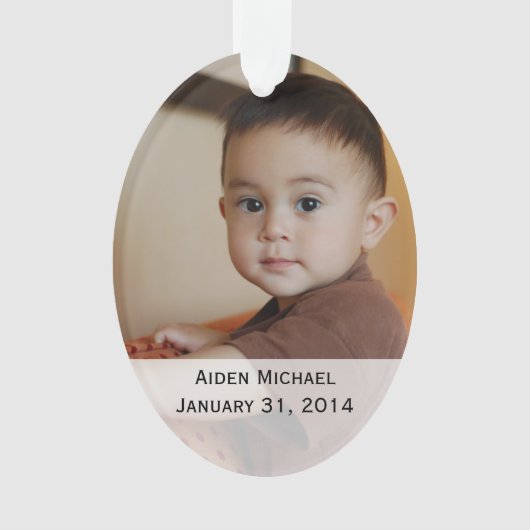 Gepersonaliseerde Baby Foto's Ornament (voorkant)
