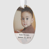Gepersonaliseerde Baby Foto's Ornament (voorkant)