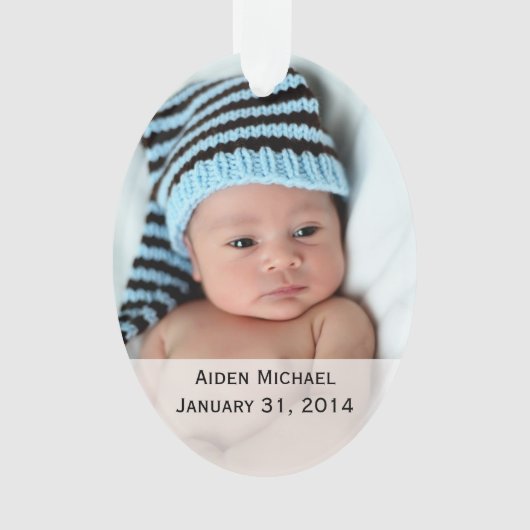 Gepersonaliseerde Baby Foto's Ornament (voorkant)