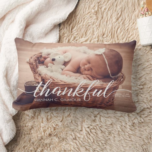 Gepersonaliseerde baby Fotoscript dankbaar Kussen (Deken)
