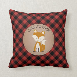 Gepersonaliseerde Baby Fox Plaid Kussen