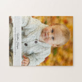 Gepersonaliseerde Baby-geboorteaankondiging Legpuzzel (Horizontaal)
