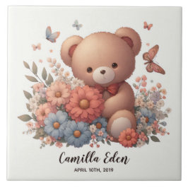 Gepersonaliseerde Baby Geboortenaam Keramische Teg Tegeltje