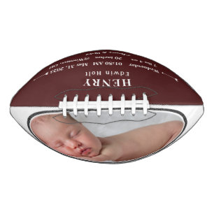 Gepersonaliseerde Baby Geboortestatistieken Aankon American Football