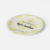 Gepersonaliseerde Baby geel Doopsel & gouden kruis Papieren Bordje (Gekanteld)