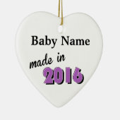 Gepersonaliseerde Baby gemaakt in Paars 2016 Keramisch Ornament (Rechts)