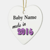 Gepersonaliseerde Baby gemaakt in Paars 2016 Keramisch Ornament (Links)