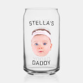 Gepersonaliseerde Baby Gezicht Foto Vader Gift Blikvorm Glas (Voorkant)
