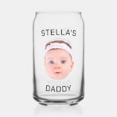 Gepersonaliseerde Baby Gezicht Foto Vader Gift Blikvorm Glas (Achterkant)
