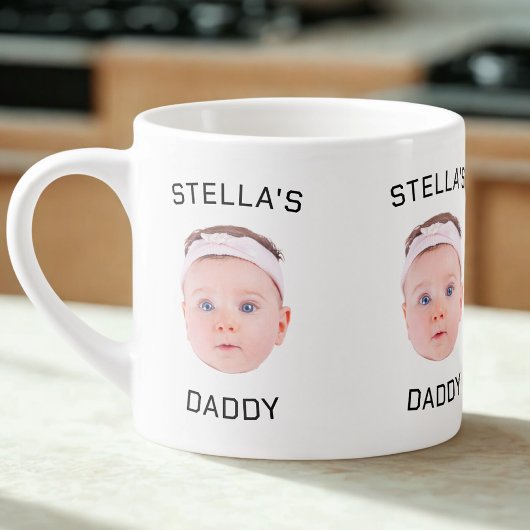 Gepersonaliseerde Baby Gezicht Foto Vader Gift Espresso Kop