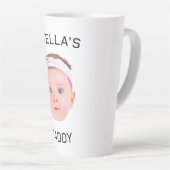 Gepersonaliseerde Baby Gezicht Foto Vader Gift Latte Mok (Rechterhoek)