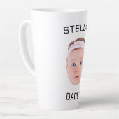 Gepersonaliseerde Baby Gezicht Foto Vader Gift Latte Mok (Linkerhoek)