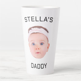 Gepersonaliseerde Baby Gezicht Foto Vader Gift Latte Mok